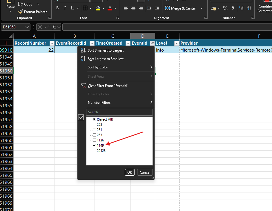 Event ID 1149 RDP authentication for Dutch