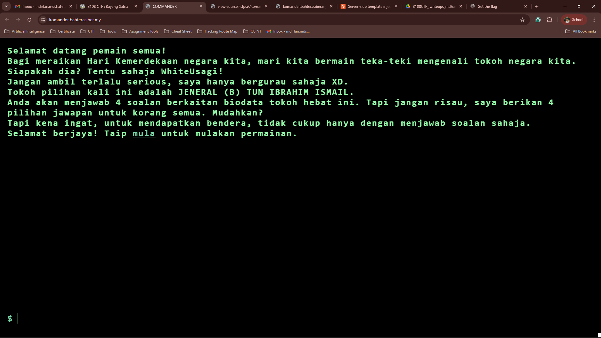 COMMANDer terminal page