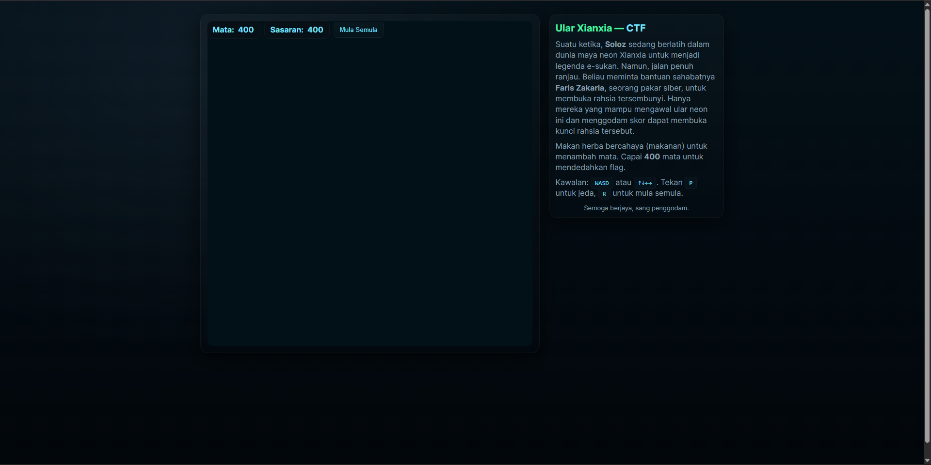 Permainan Lagenda challenge screen